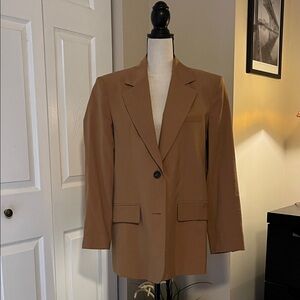 Zara Camel Blazer with Notched Lapel, fits size 8, new! Very nice